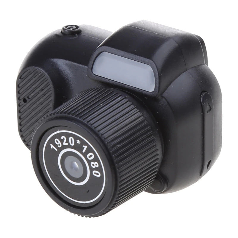 Black camera with lens and '1920*1080' text on a white background